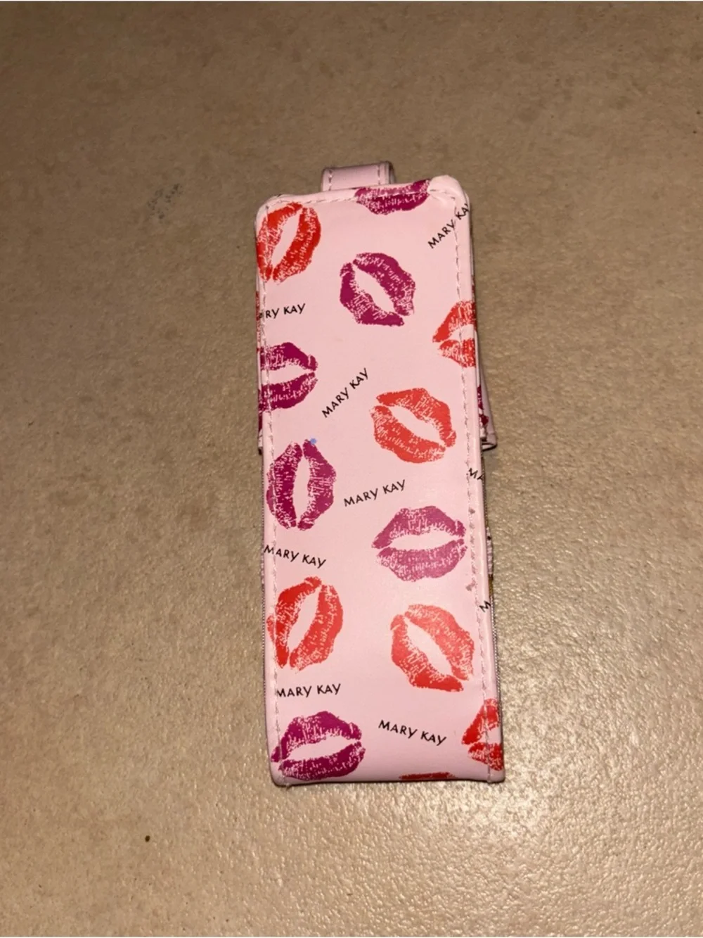 Mary Kay Pink Lip Print Lipstick Case with Mirror